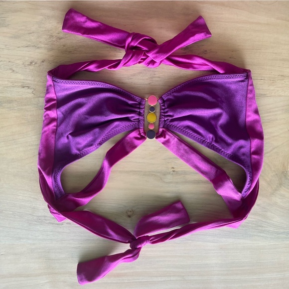 BECCA by Rebecca Virtue pink/purple bikini top size medium - Picture 1 of 5